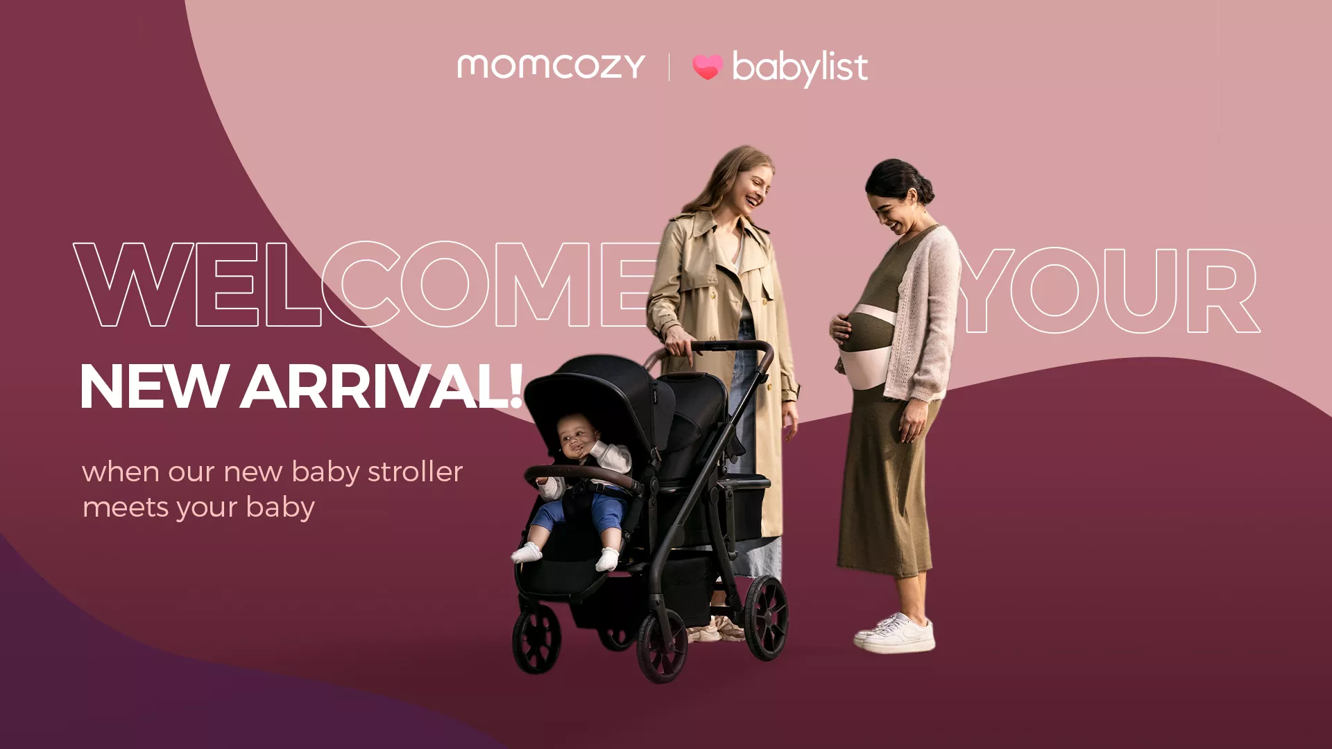 Momcozy x Babylist baby stroller with mothers